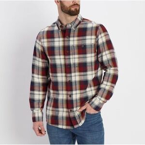 Duluth Men's Blue Ridge Relaxed Fit Untucked Plaid Shirt Size Large